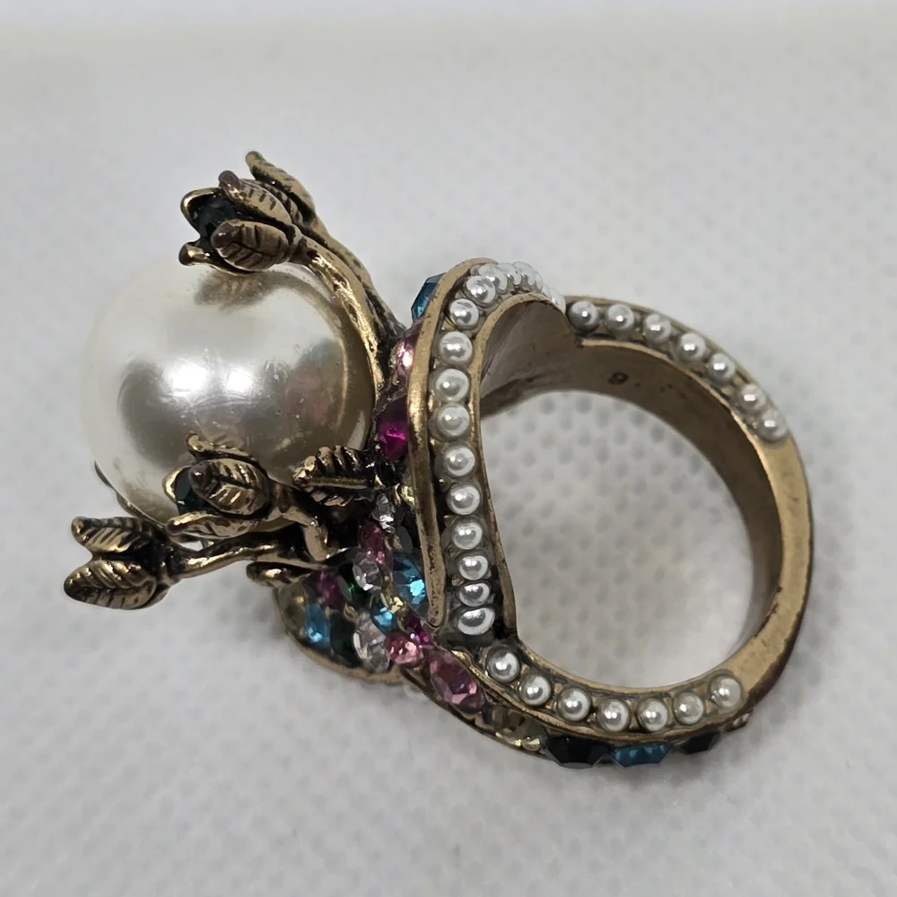 Gucci Pearl Flower Multicolor Ring